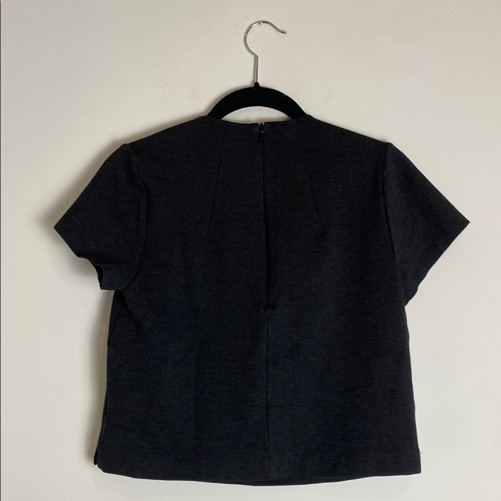 Spanx The Funnel Neck Top Charcoal Short Sleeve Size XS - Picture 8 of 9